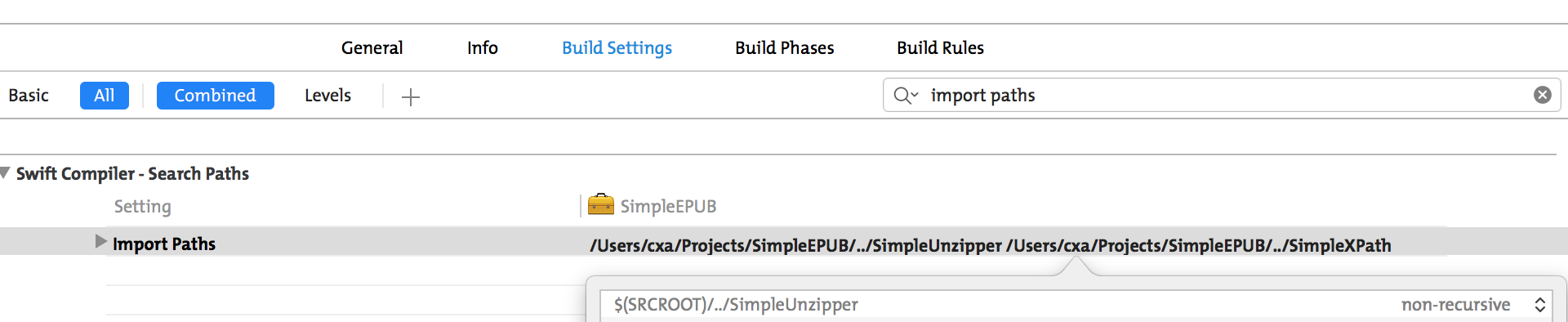 Build Settings Example