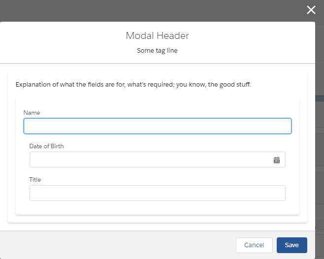 Modal example