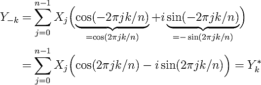 Hermitian symmetry in Fourier sum