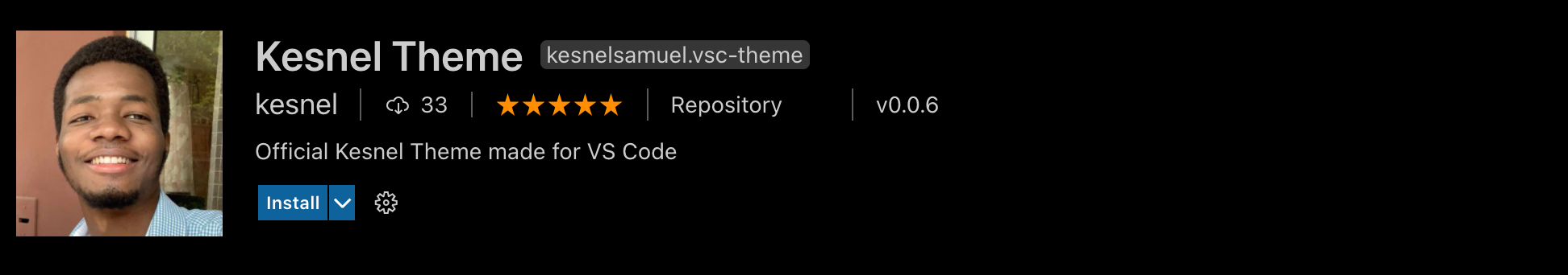 Kesnel theme on visual studio code