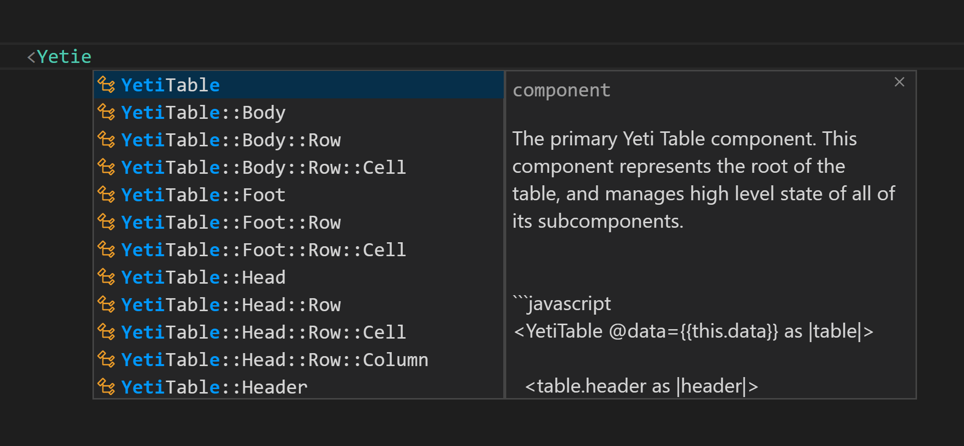 Component information