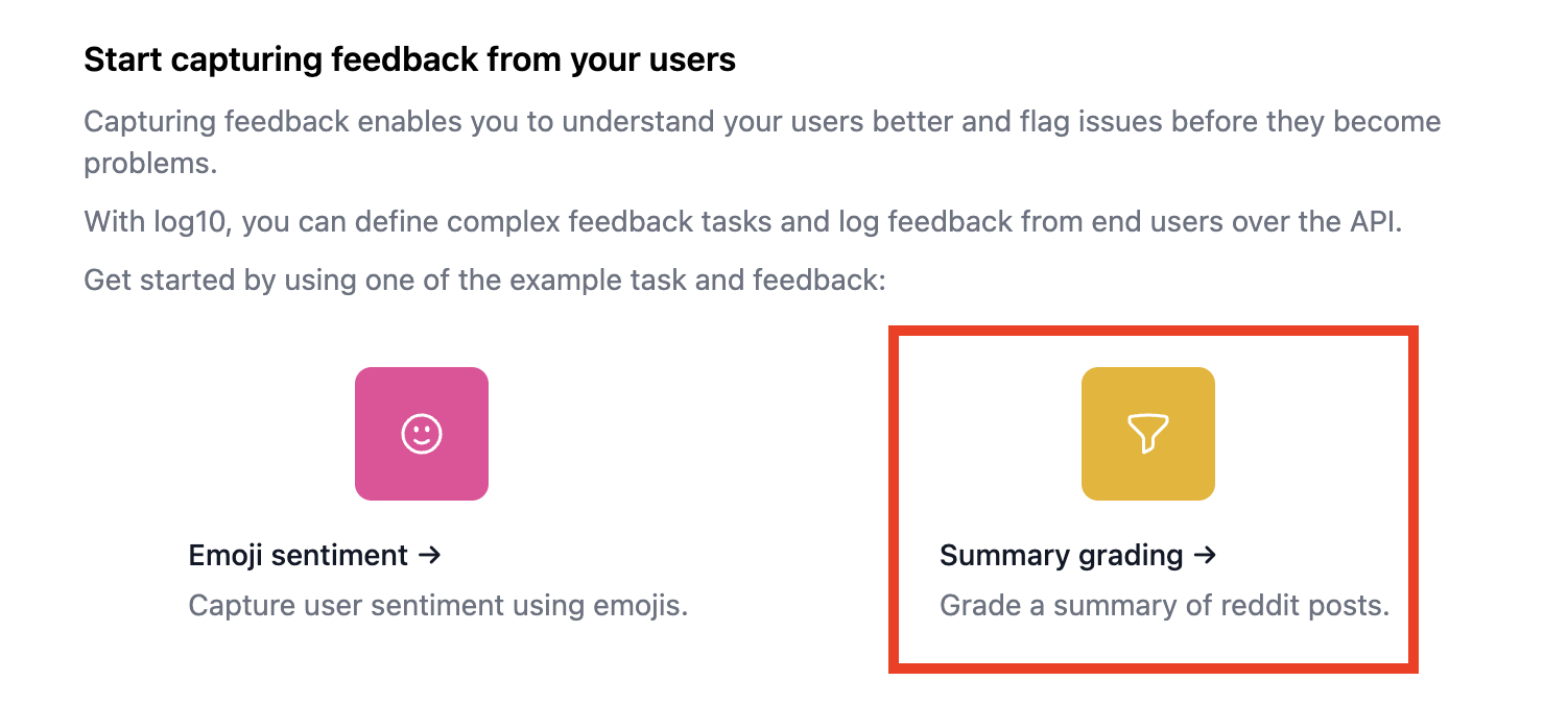 Summary grading task in on-boarding