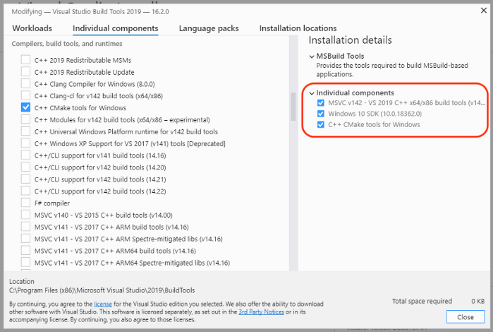 Build Tools For Visual Studio 2019