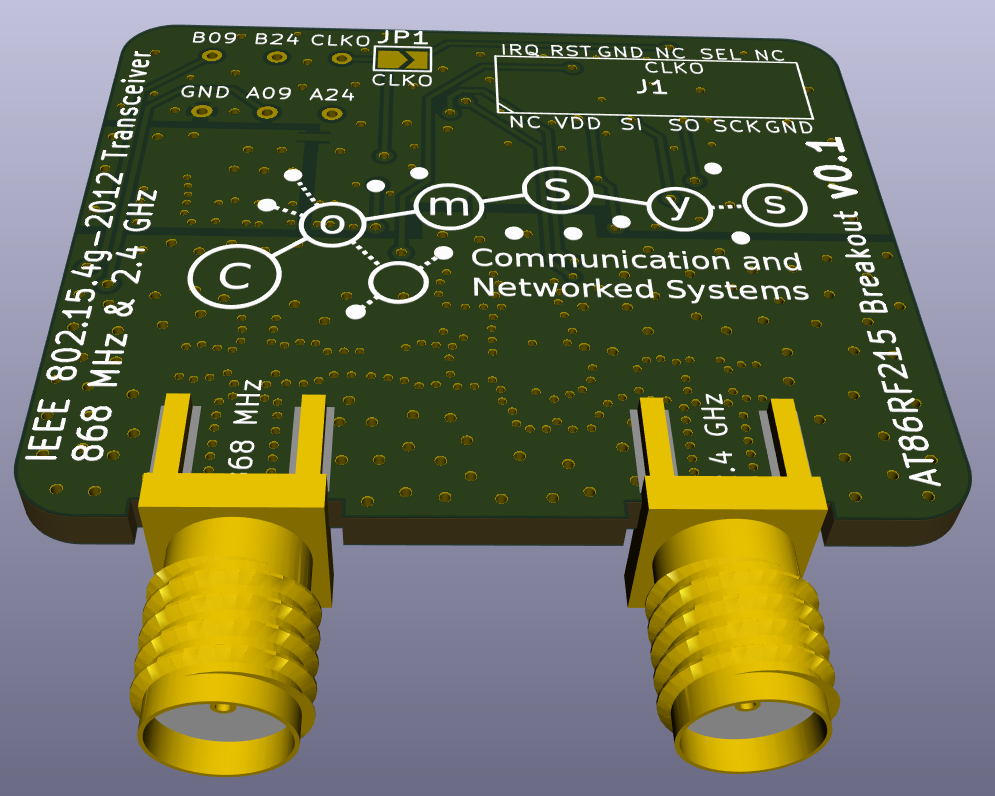 AT86RF215 Breakout Board Bottom Side