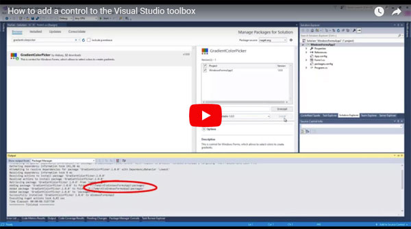 How to add a control to the Visual Studio toolbox