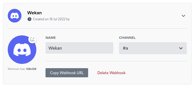 Creating the outgoing webhook in Wekan