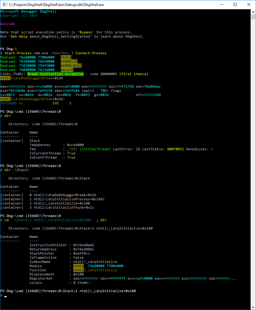 Hello DbgShell