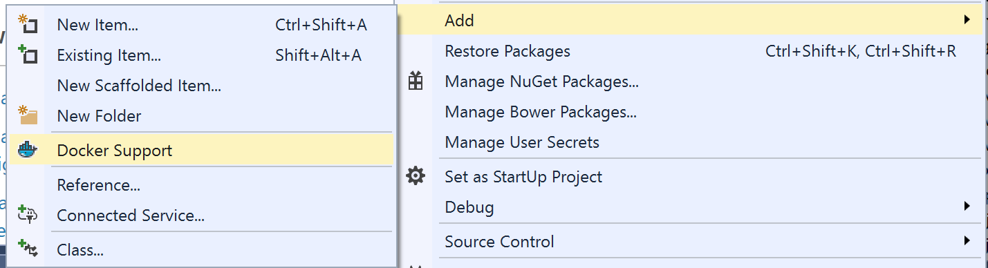 Docker Tools for Visual Studio