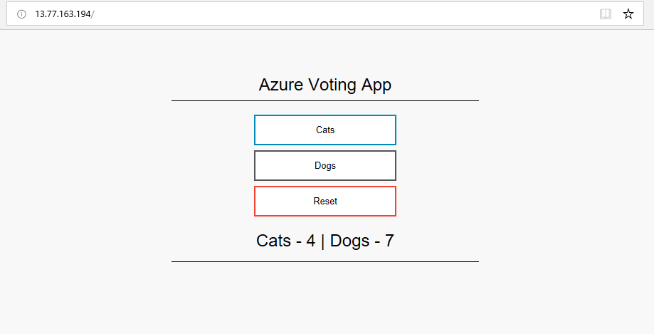 Vote Application Running