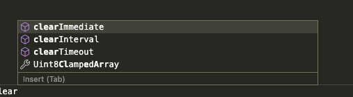 Debug console input box showing a Status bar rendered in the bottom that says "Insert (Tab)"