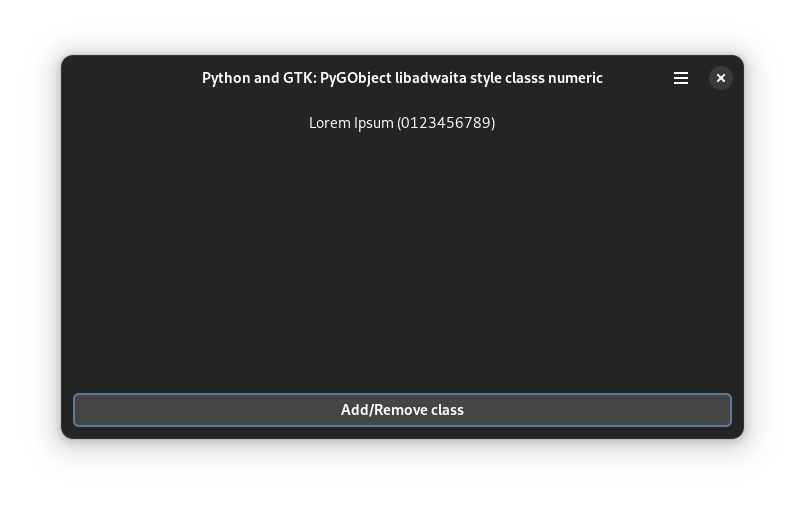 Libaswaita style class numeric