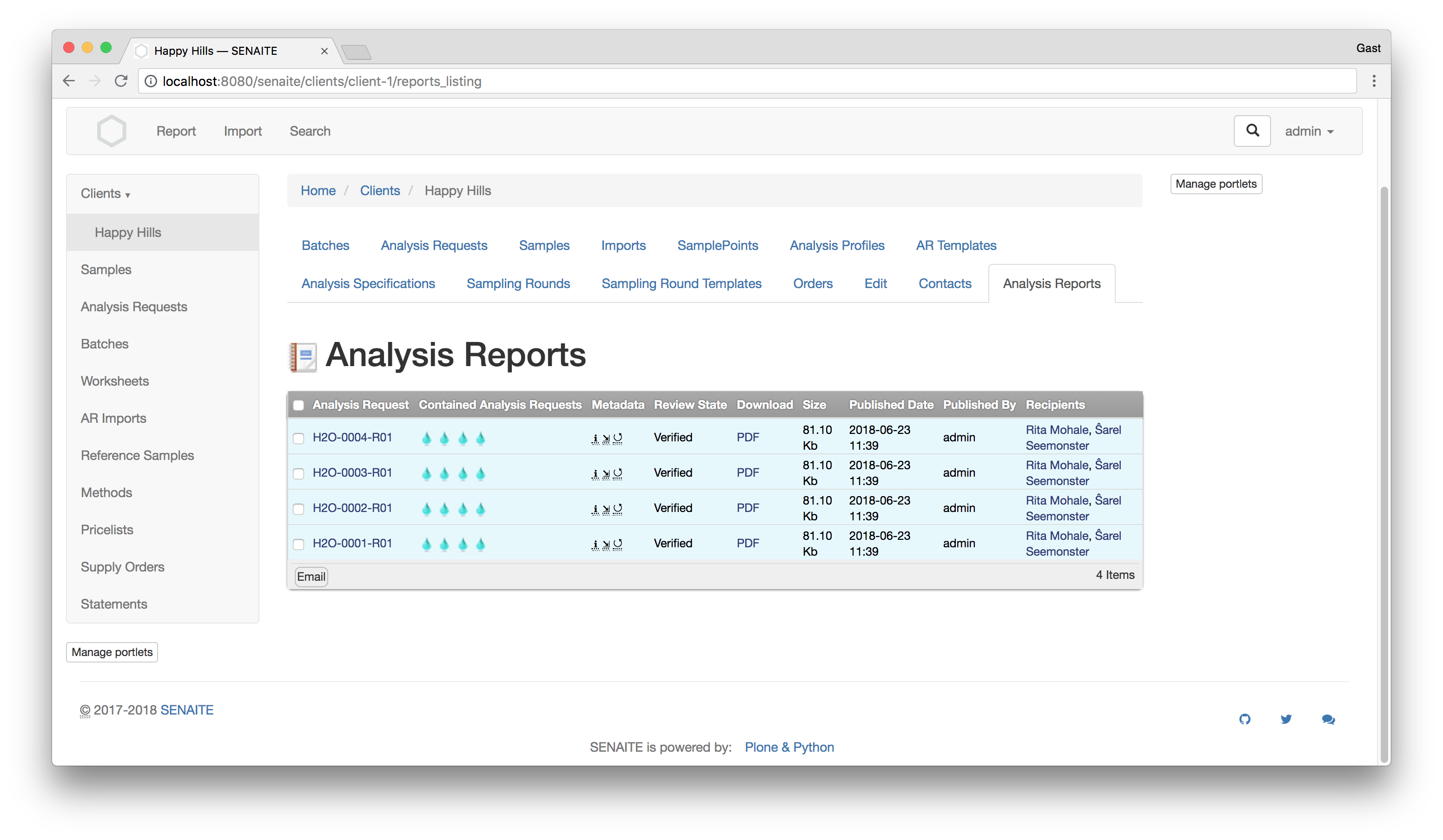 Analysis Reports