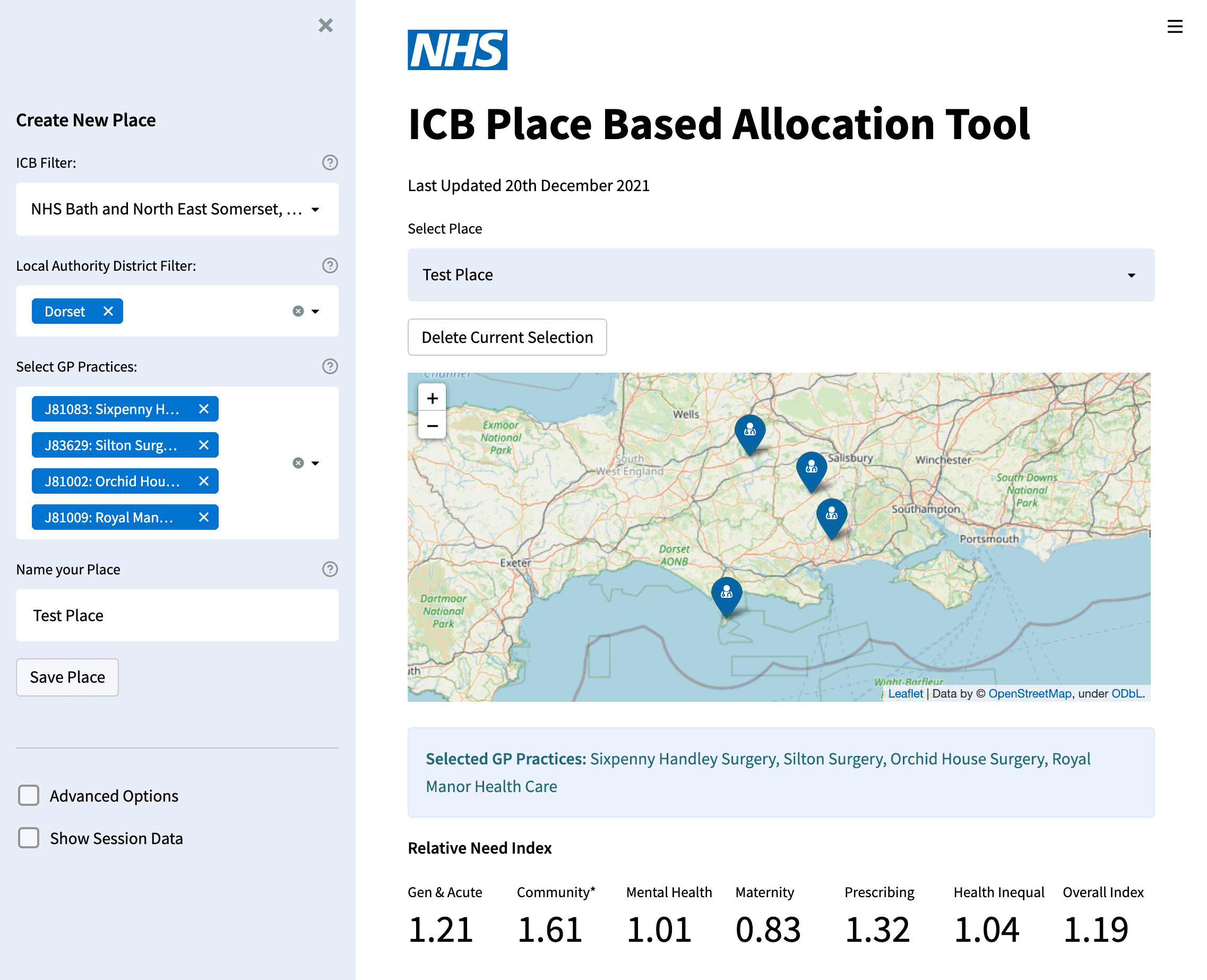 ICB Place Based Allocation Tool