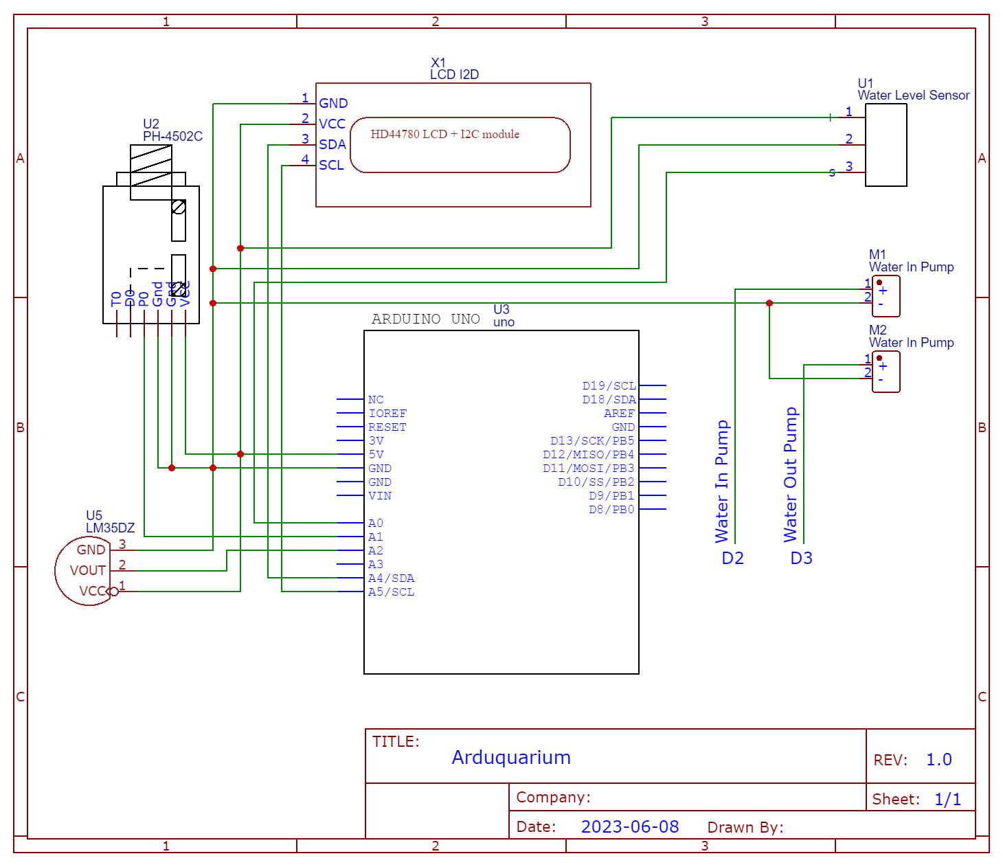 Arduquarium Schematic Diagram