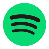 Spotify icon with three black emitting waves on a green circle