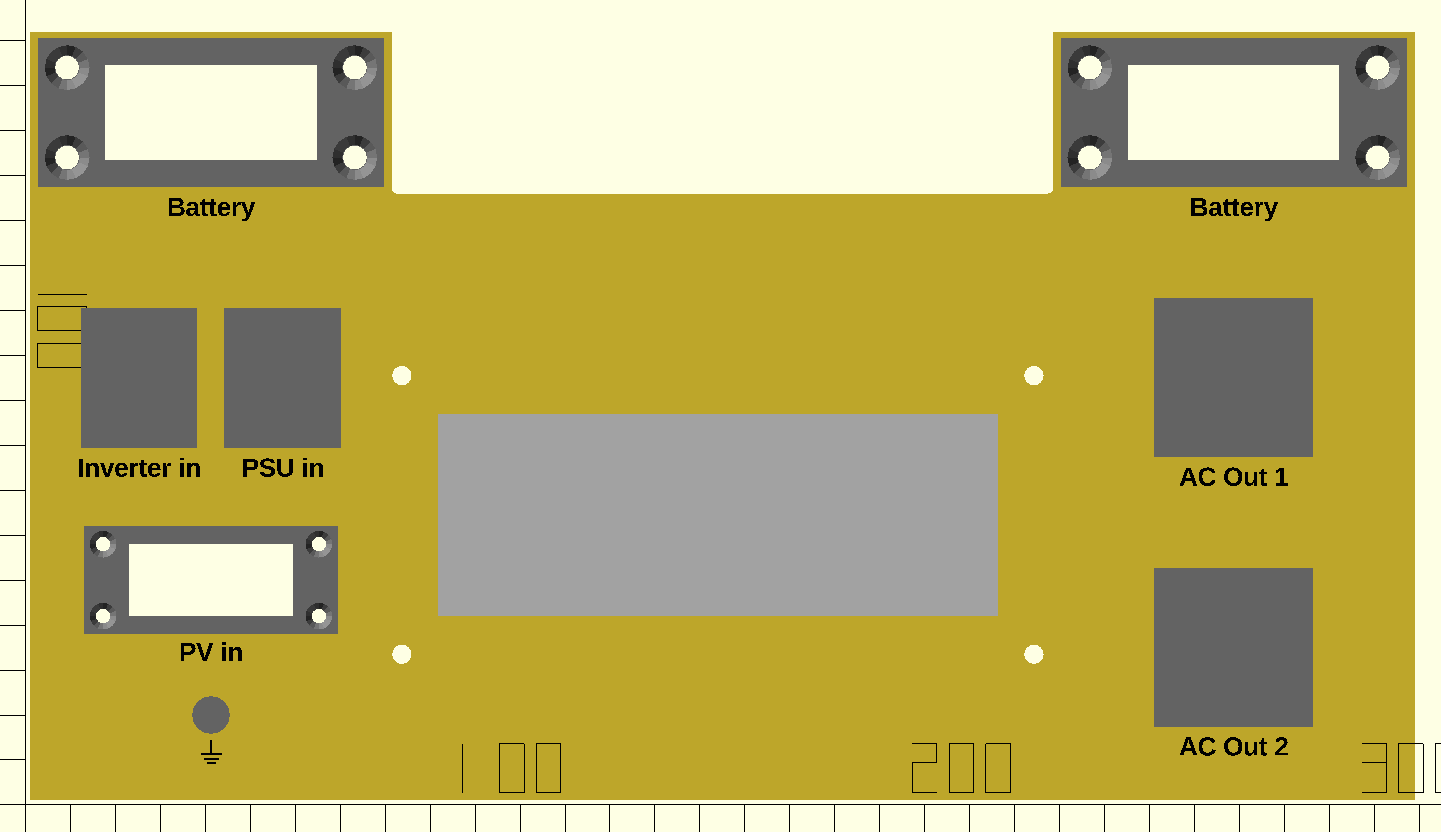 OpenSCAD screenshot of the front panel (see german Mastodon post for better alt text)