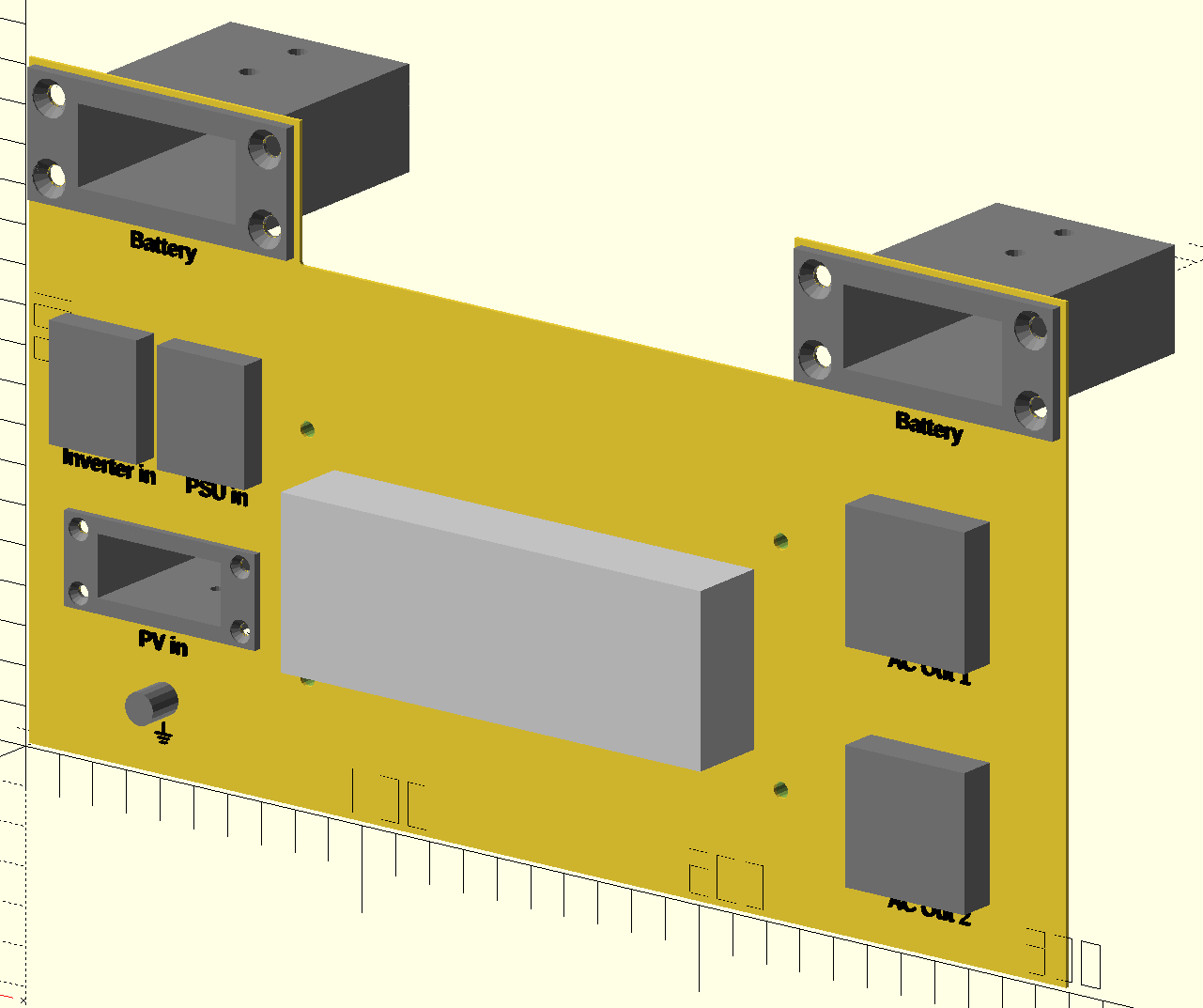 OpenSCAD screenshot of the front panel