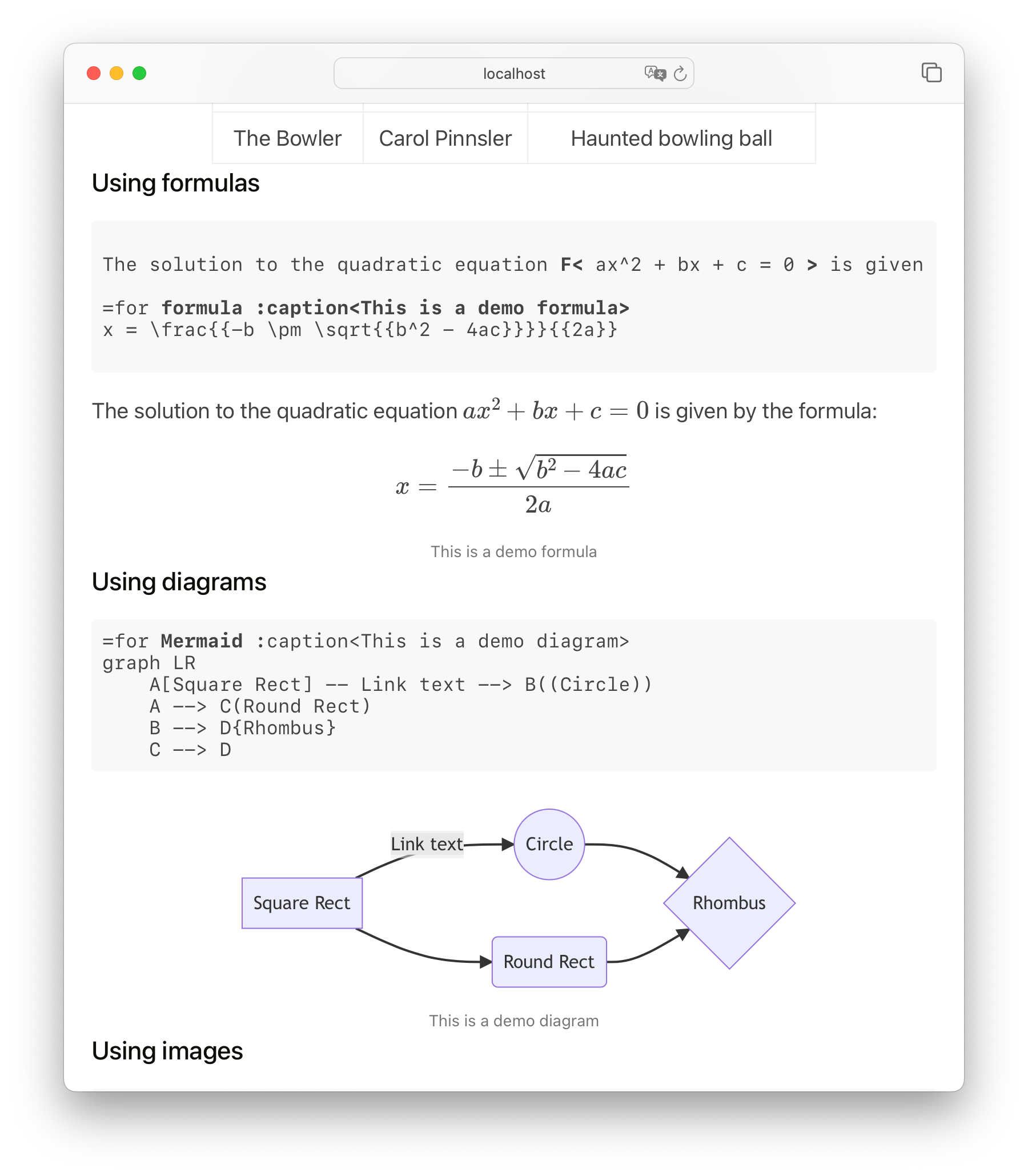 Podlite-Web demo page Screenshot