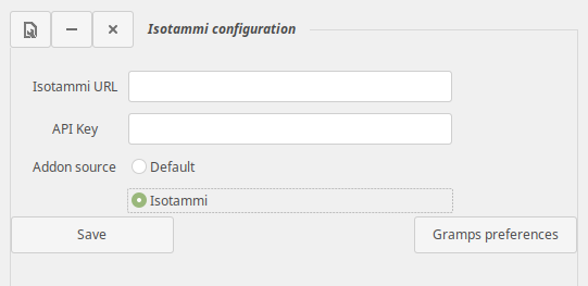 Isotammi config