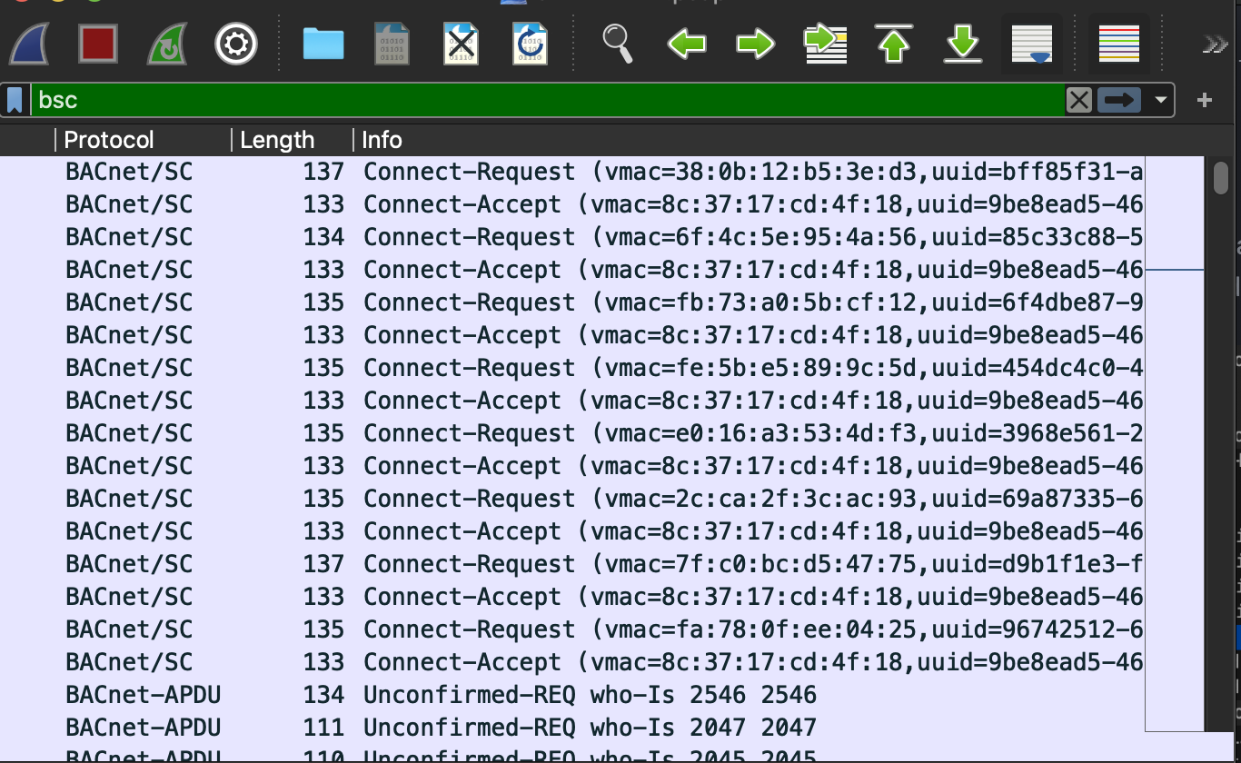 Screenshot showing a filtered Wireshark capture.