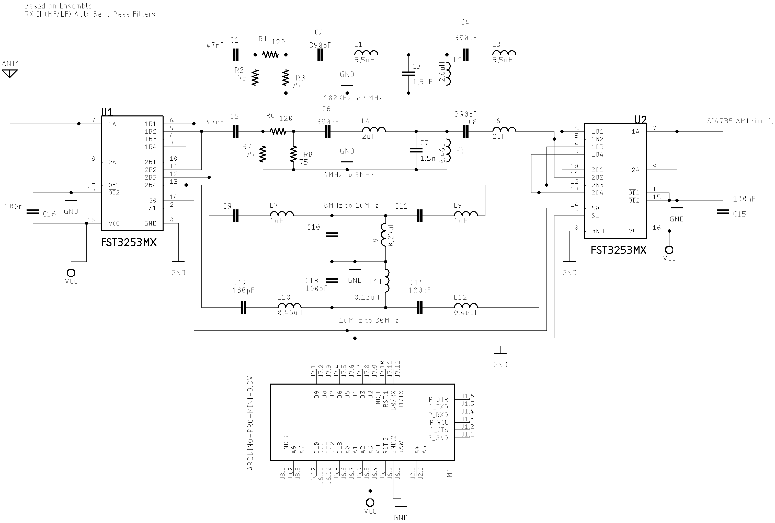 Bandpass filter schematic