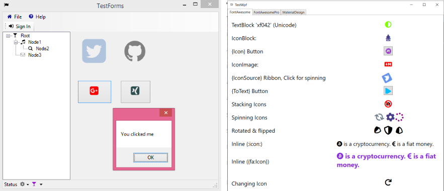 Using the Font Awesome in WPF and Windows Forms