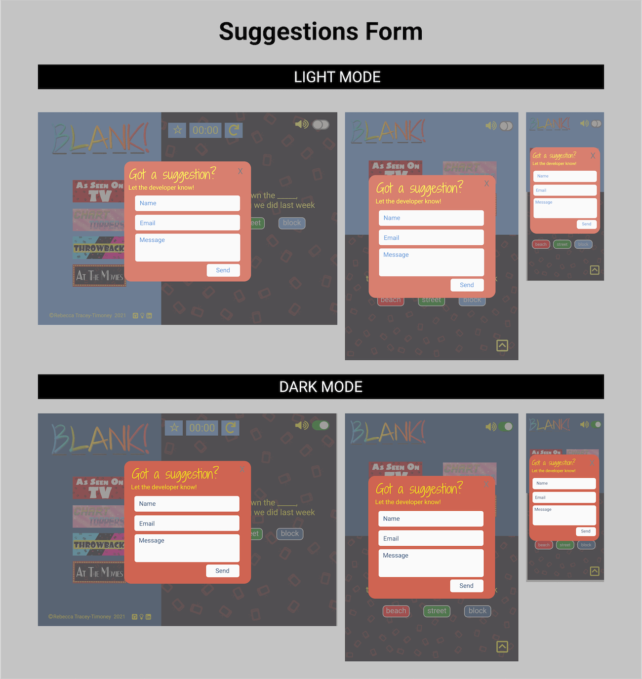 Suggestions Form