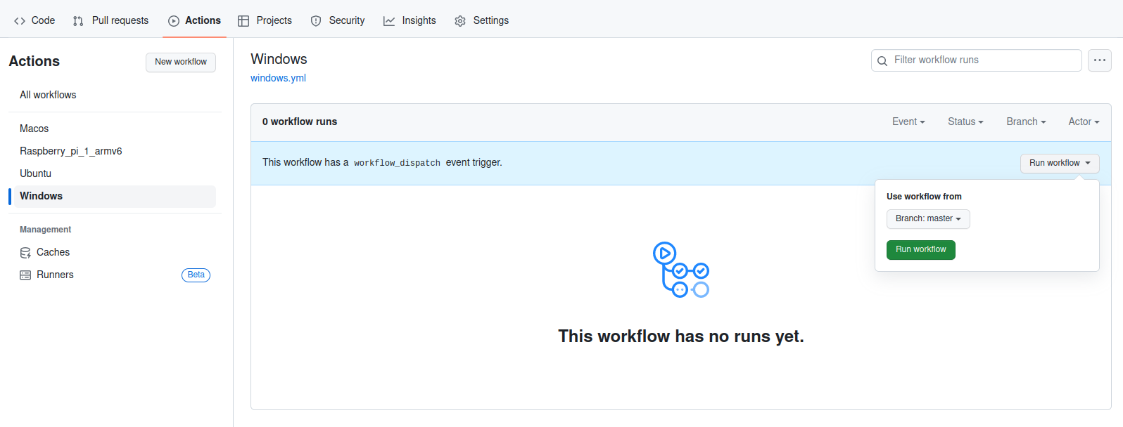 run workflow