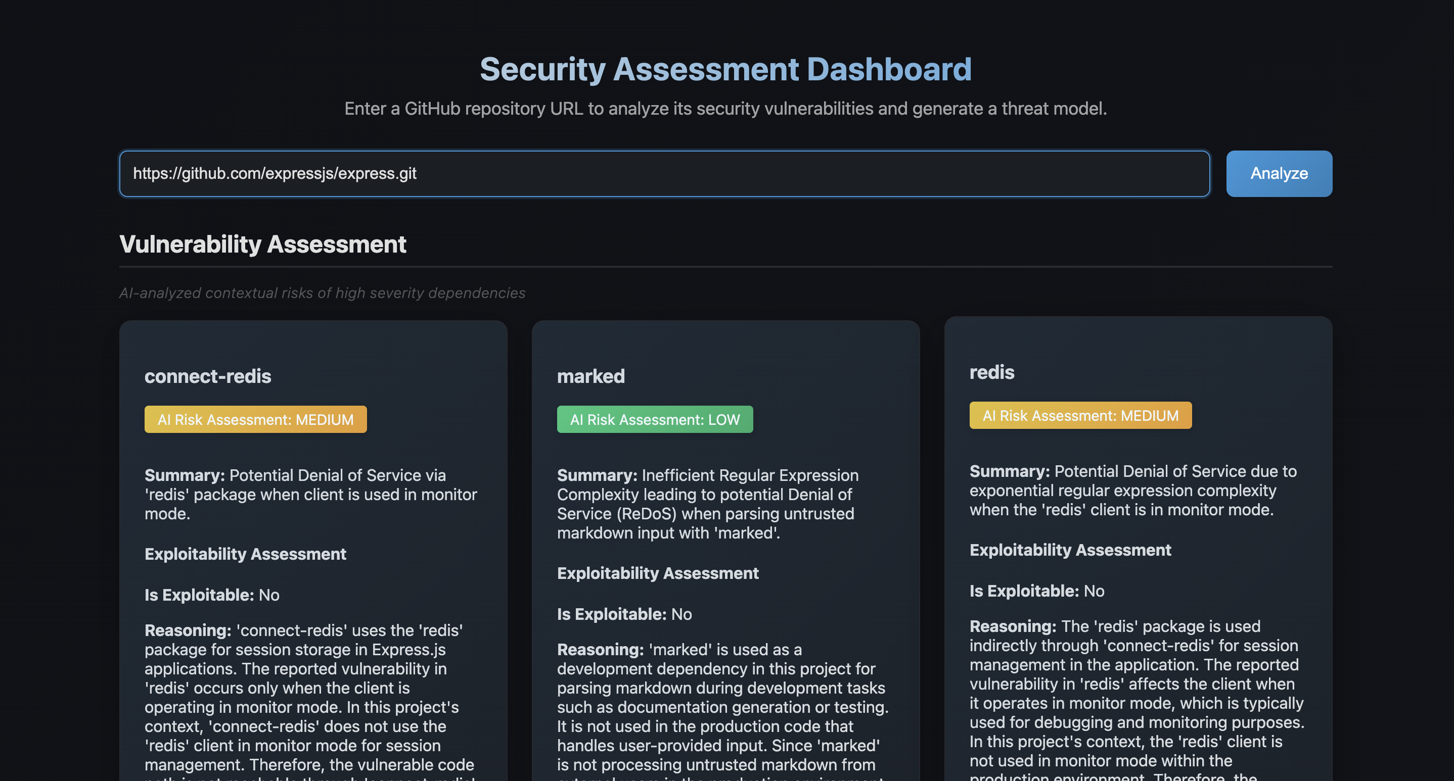 Security Assessment Dashboard