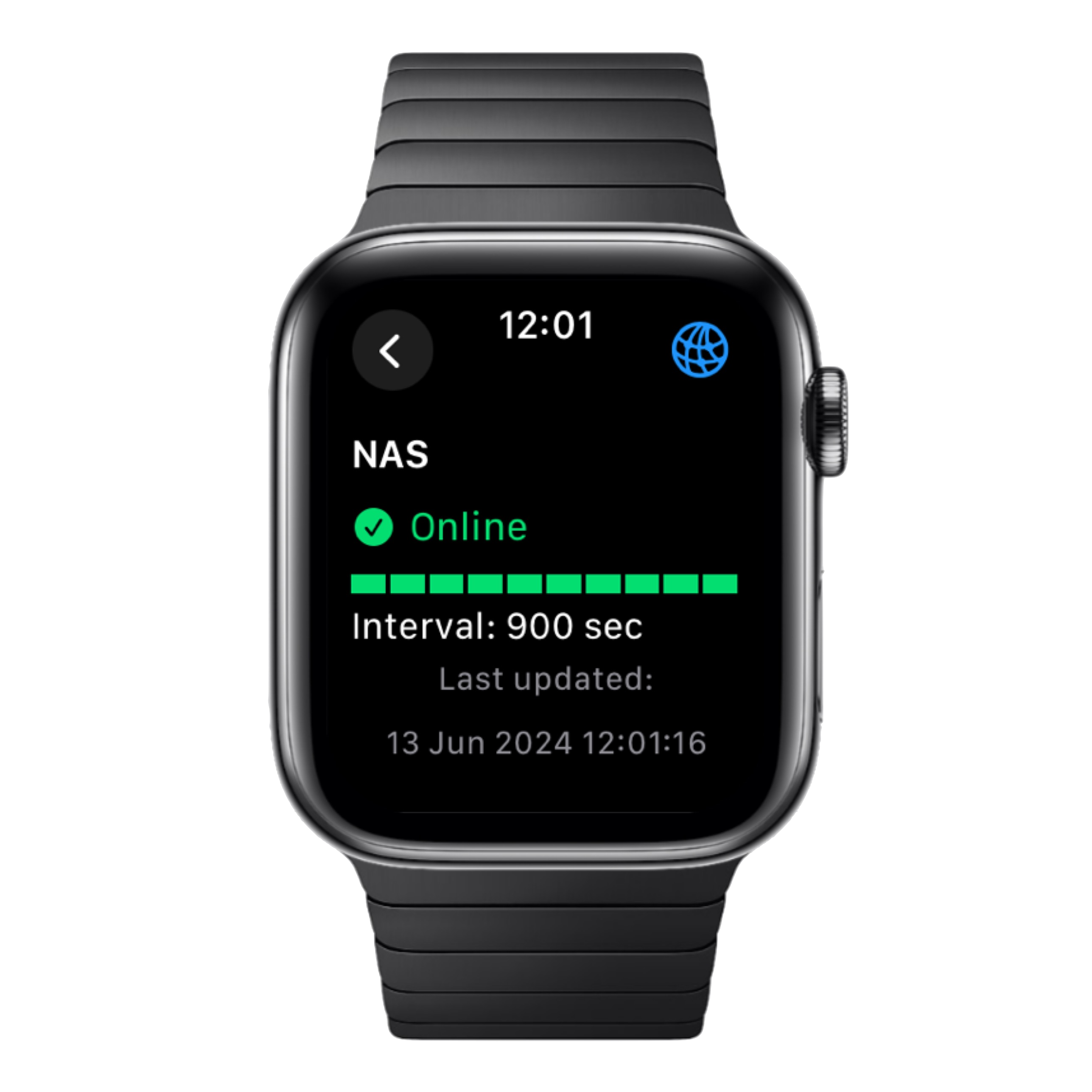 Apple Watch with Uptime Mate