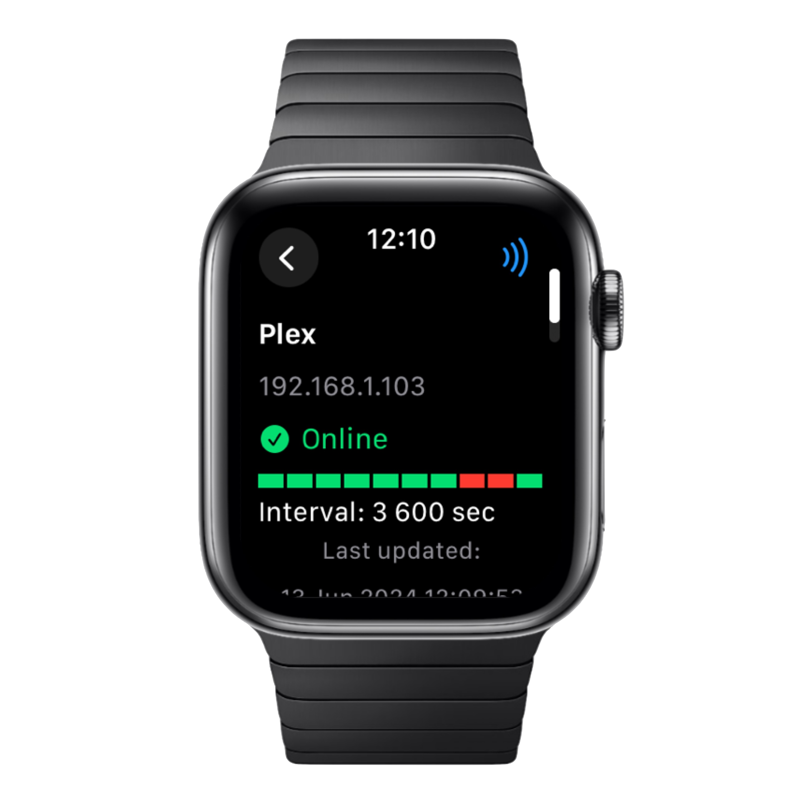 Apple Watch with Uptime Mate