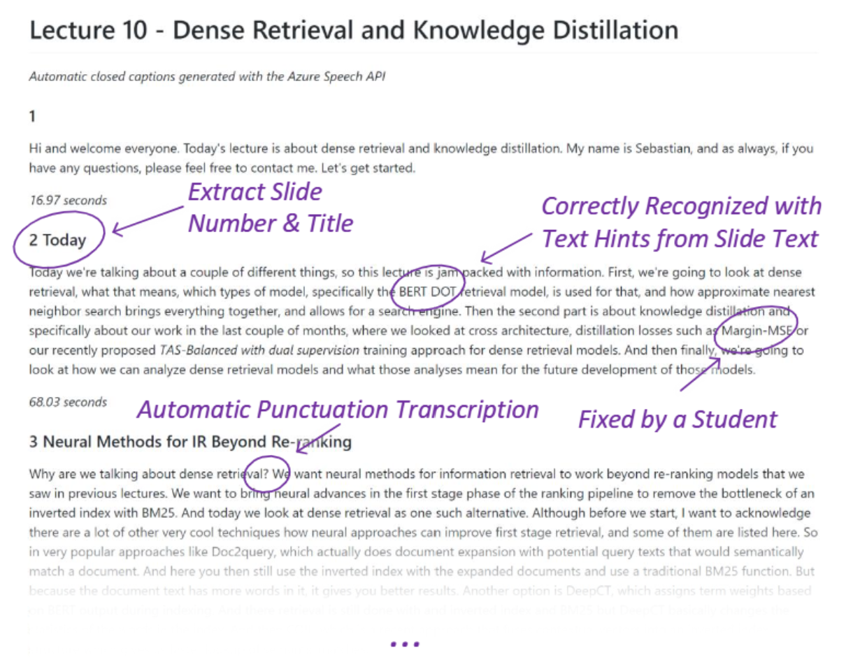 Transcript features