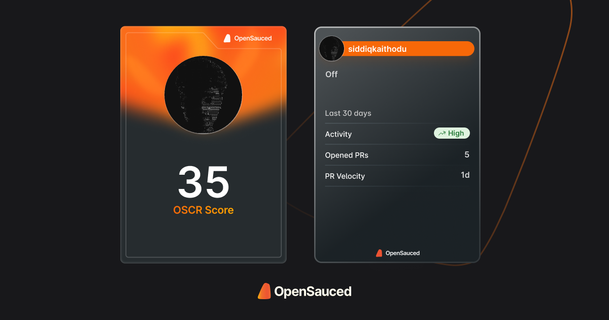 My OpenSauced Dev Card