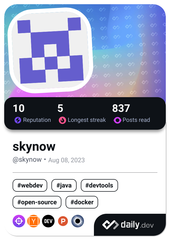 skynow's Dev Card