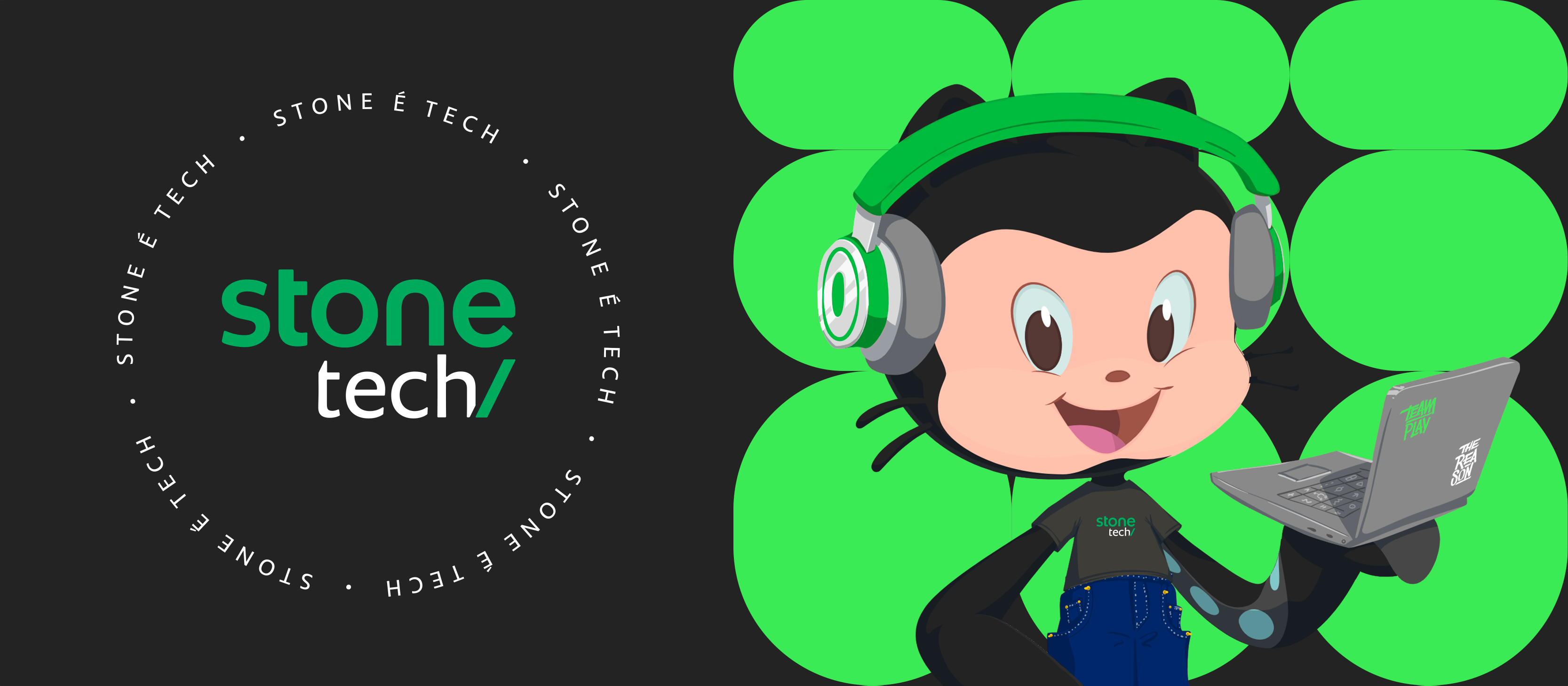 Banner contendo uma edição do Octocat que é mascote do GitHub com roupas e acessórios da Stone