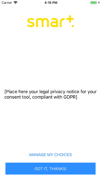 Consent tool on iOS
