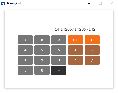 screenshot of the calculator