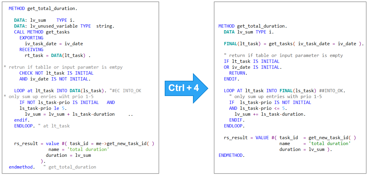 ABAP cleaner - code cleanup at a keystroke