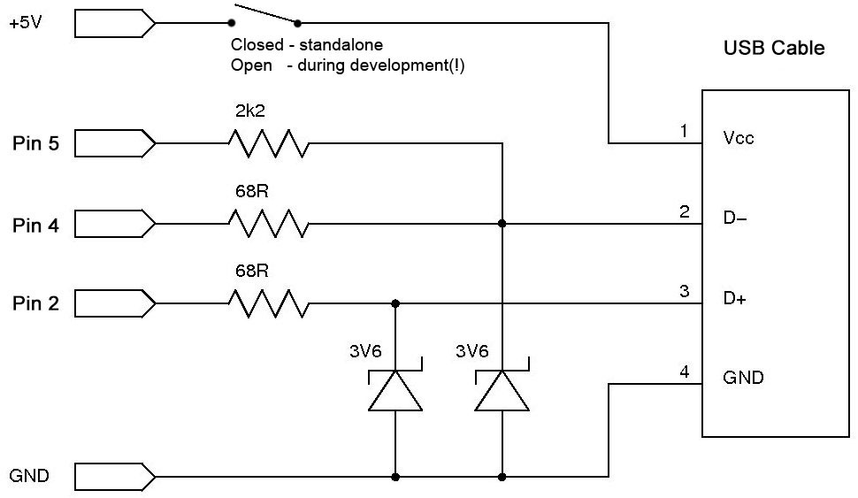 schematic of V-USB wiring for use with the library