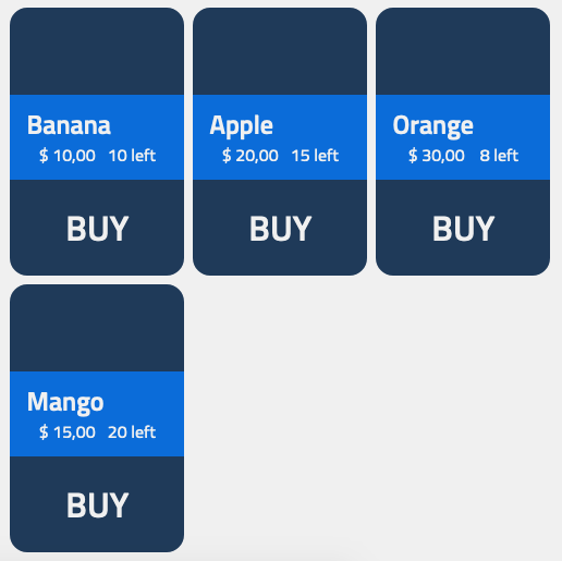 screenshot of product display