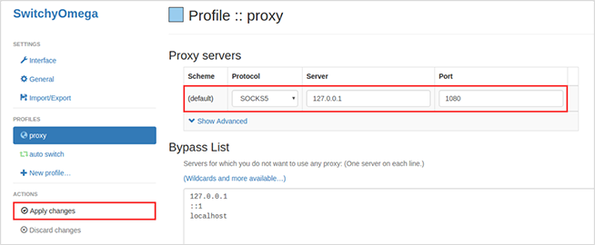 set switchyomega proxy