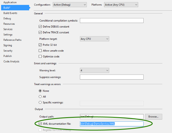 Enable Xml Documentation