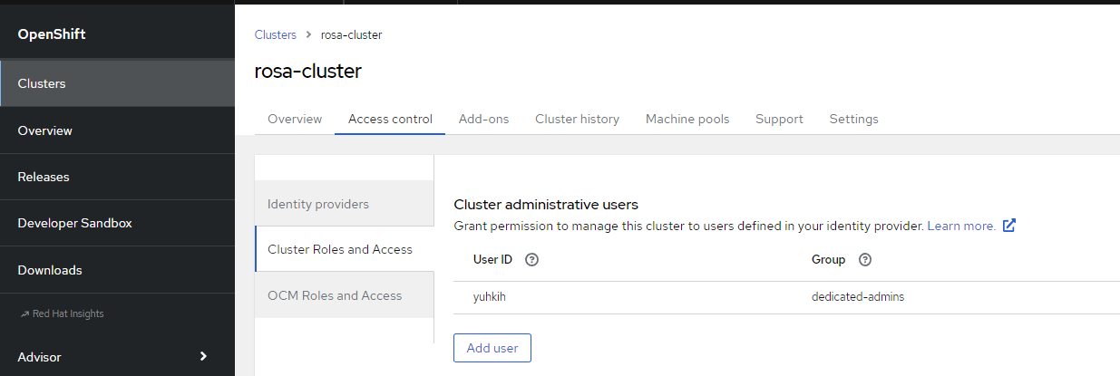 Add github user to cluster-admin 