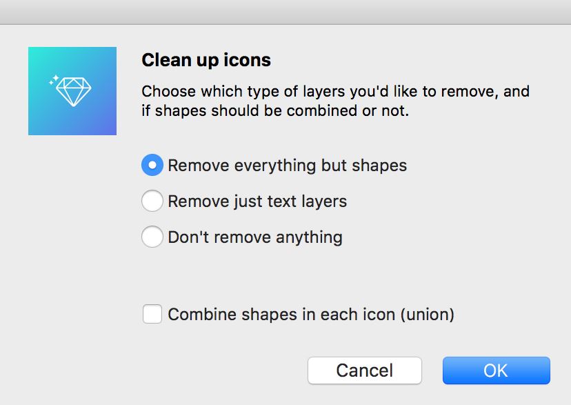 Choose what you want to keep and what or want to remove from your icons.