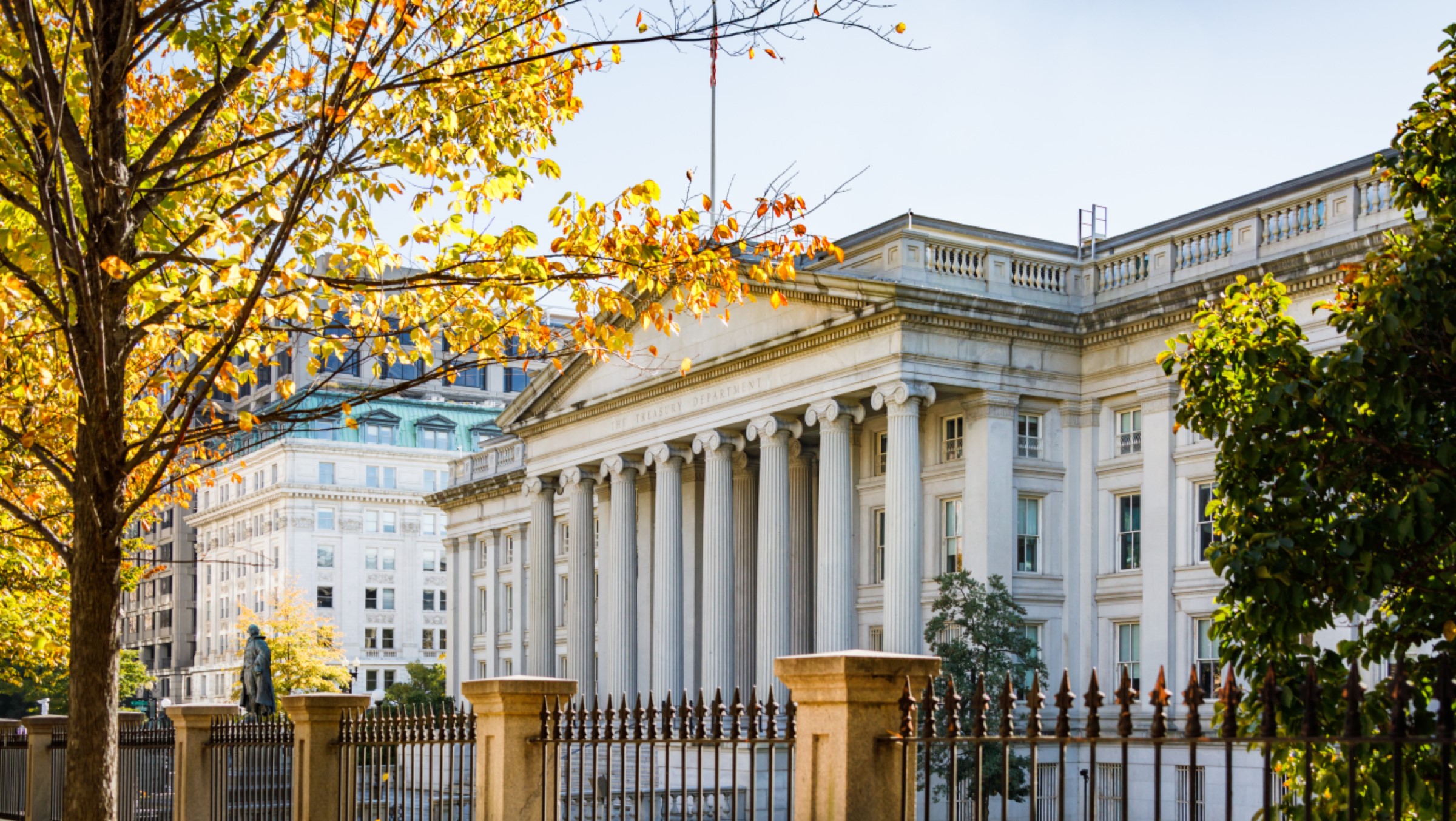 Main Treasury Building during the Fall season