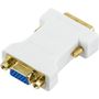 DELTACO DVI adapter analog DVI - analog VGA, white