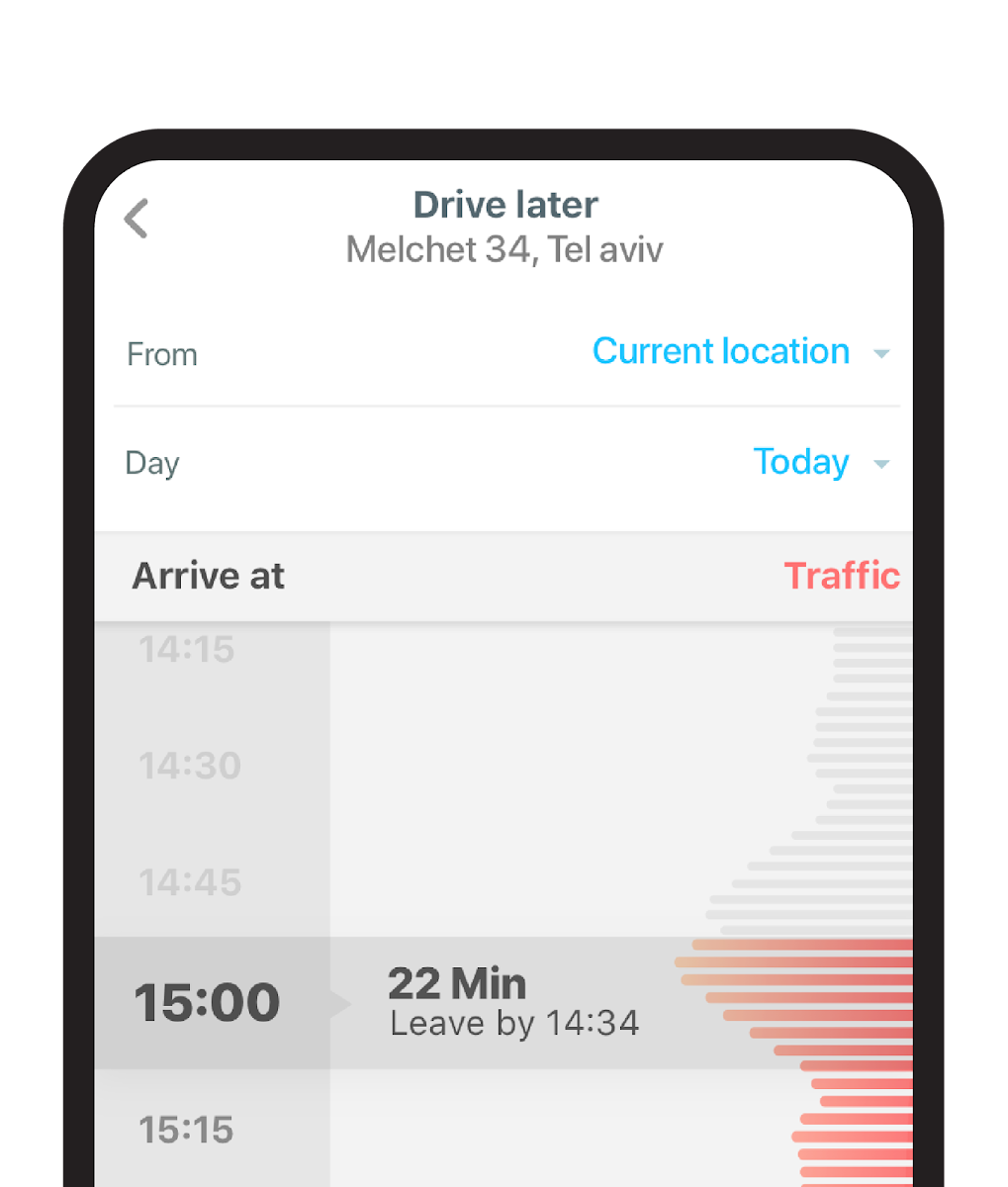 Mobile phone showing Waze App