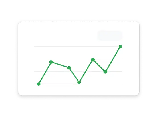 Grafik garis melacak pertumbuhan konversi yang mencapai 100 ribu