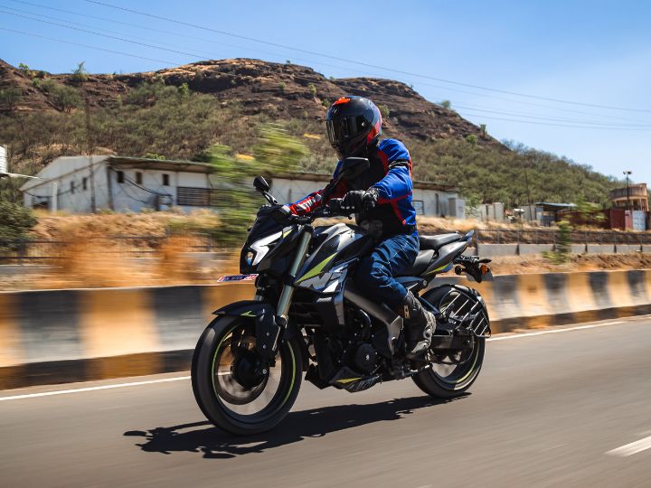 Bajaj Pulsar NS400Z RIding Front Three Fourth