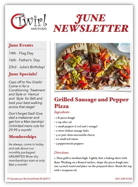 june newsletter ideas - example of simple june newsletter 